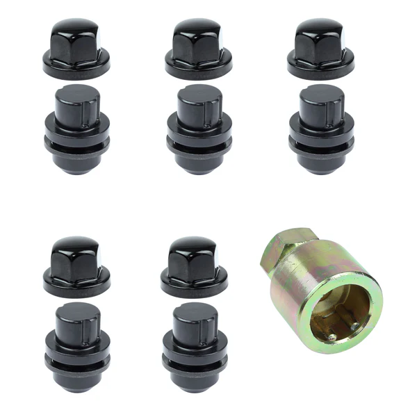 Wielmoerslot set 5-stuks Classic DEFENDER voor lichtmetalen velgen in gloss black